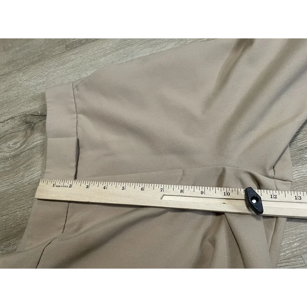 Zara High Waisted Wide Leg Dress Pants Womens Sz S Beige Tan Flat Front Career - Picture 5 of 8